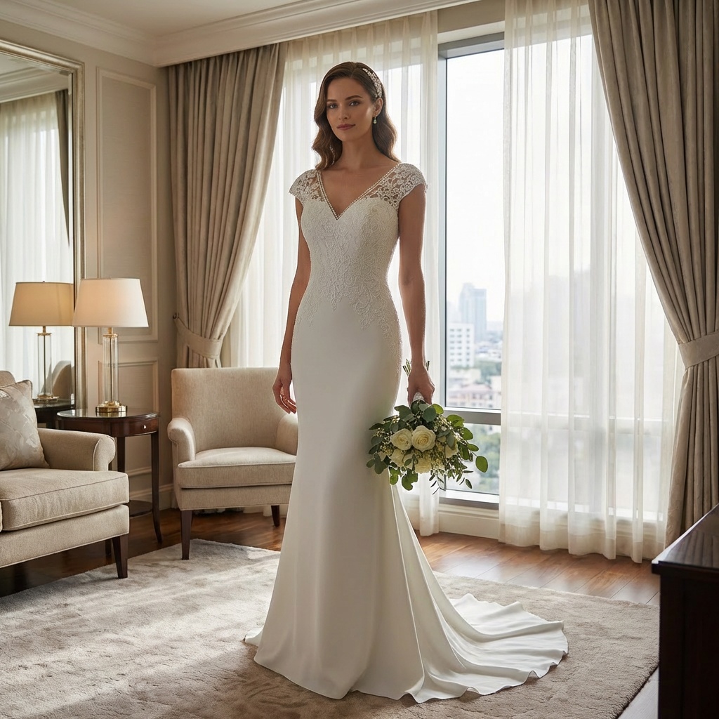 Slimline wedding dress