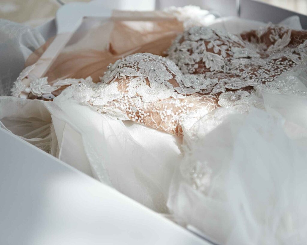 Handmade wedding dress preservation box