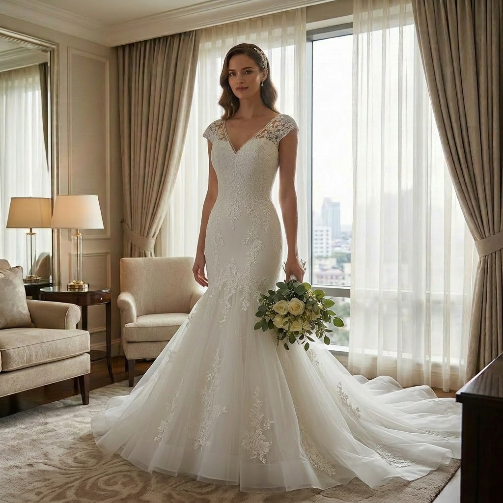Fishtail wedding dress